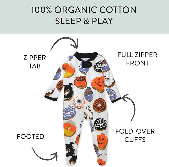 HonestBaby Baby Celebration Sleep & Play Footed One-Piece Pajama Sleeper 100% Organic Cotton