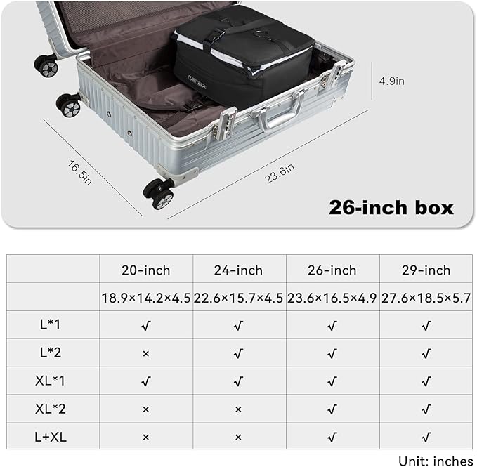 TABITORA Portable Hanging Travel Shelves Bag Packing Cube Organizer Suitcase Storage Large Capacity