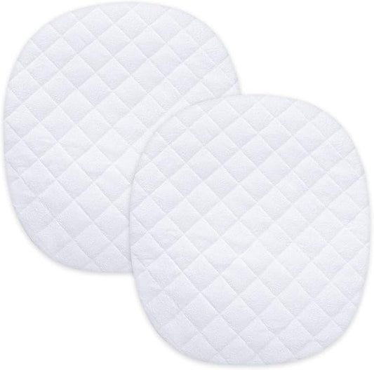 Waterproof Bassinet Mattress Pad Cover Fit for Graco Pack 'n-Play Dome LX Bassinet (not playard), 2 Pack, Ultra Soft Surface, Breathable and Easy Care