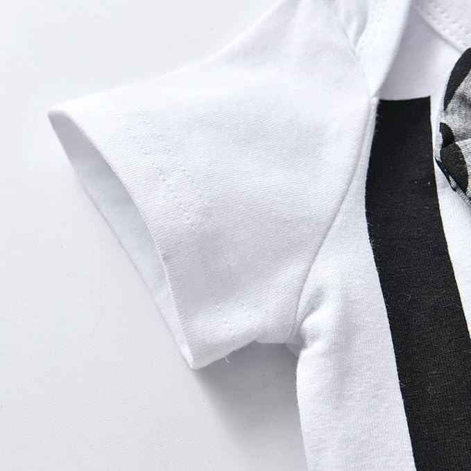 KuKitty Newborn Infant Baby Boy Clothes Long Sleeve Romper + Pants + Hat 3PCS Outfits Set