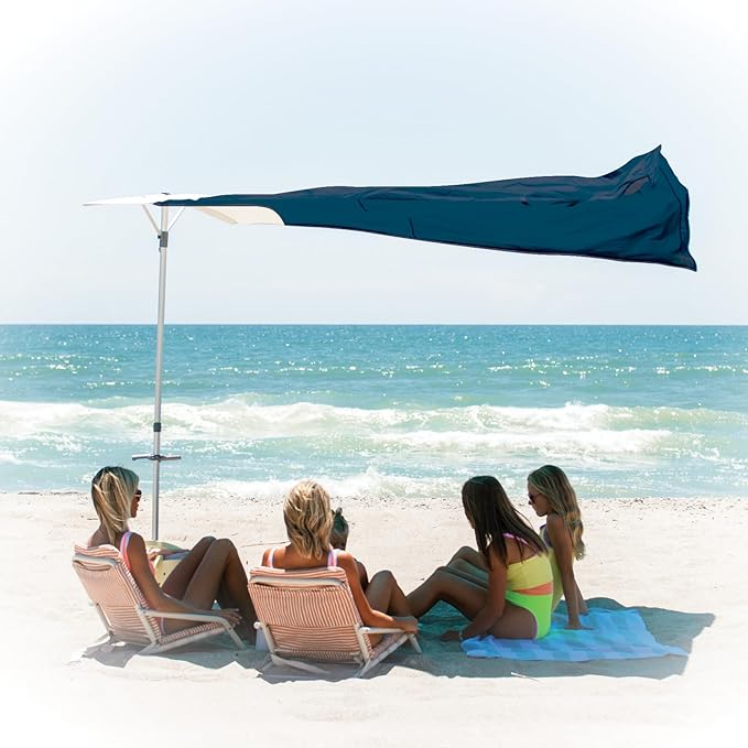 Solbello® Shade - The ultimate Wind-Driven® beach umbrella. Effortless to set up, lightweight, won't blow down the beach, UPF 50+ sun protection