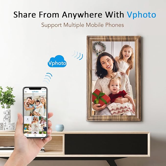 16 Inch Large Digital Picture Frame, Canupdog Digital Photo Frame with 32GB Storage Wall Mountable, Auto-Rotate, Motion Sensor Share Photo Video via App