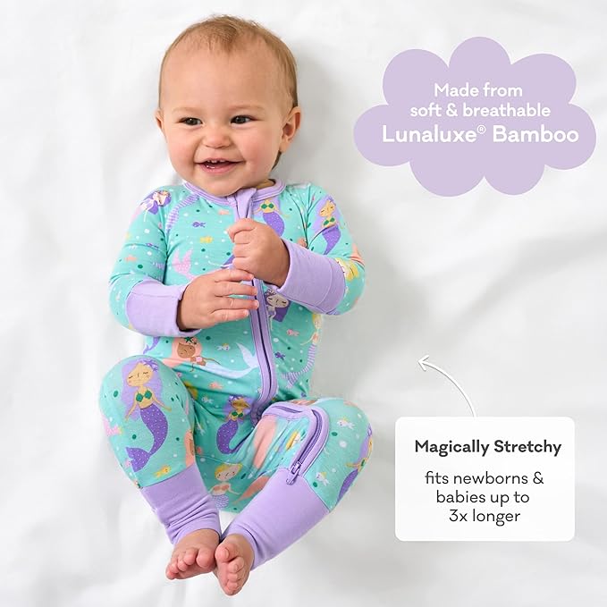 Little Sleepies Pajamas for Baby Boys & Girls, Viscose from Bamboo Baby Pajamas, Preemie & Newborn Sleepers, 2-Way Zipper PJs