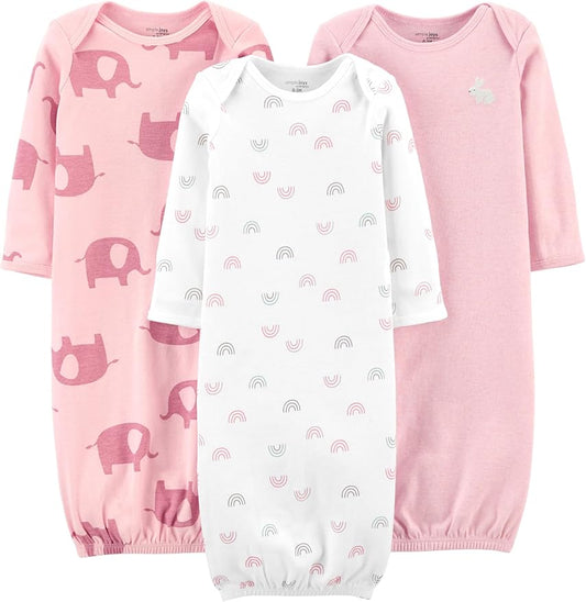Simple Joys by Carter's baby-girls 3-pack Cotton Sleeper Gown