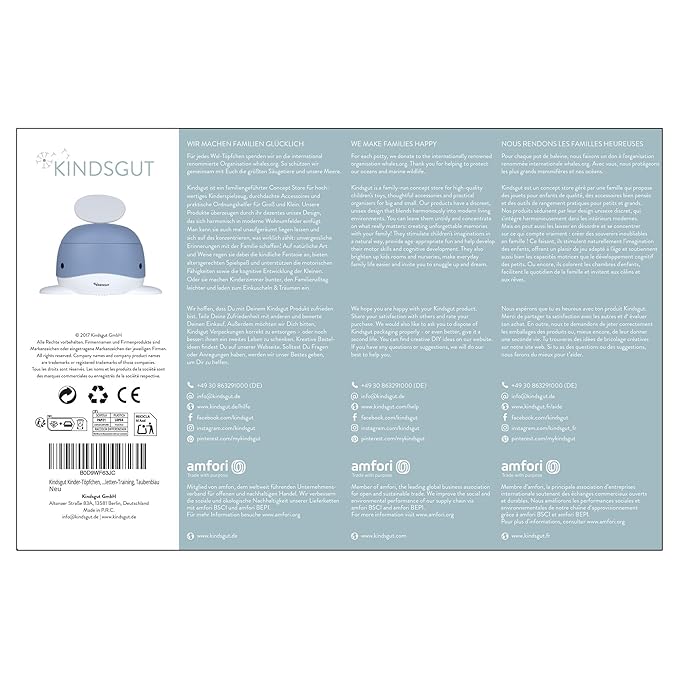 Kindsgut Potty Training Toilet in Whale Design, Designed in Germany, Potty Training in a Beautiful Design, Pigeon Blue
