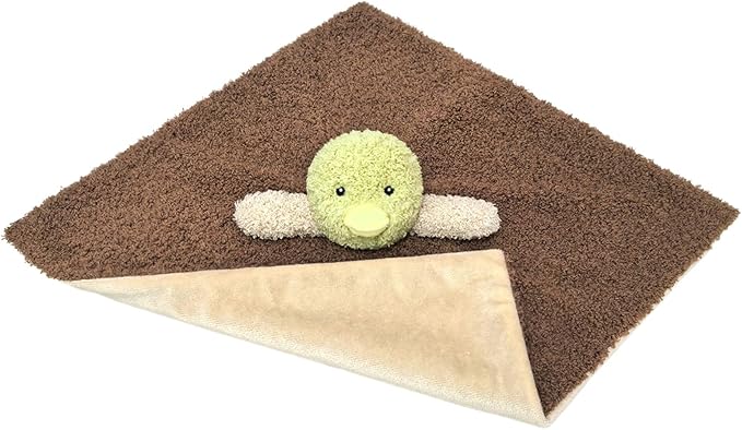 Baby Mallard Duck Soft Stuffed Animal Security Blanket, Plush Green Duck Character Lovey Blanket, Baby Shower/Nursery Gift, Newborn Infant Toddler Snuggle Blankie for Girls Boys, 14 Inches