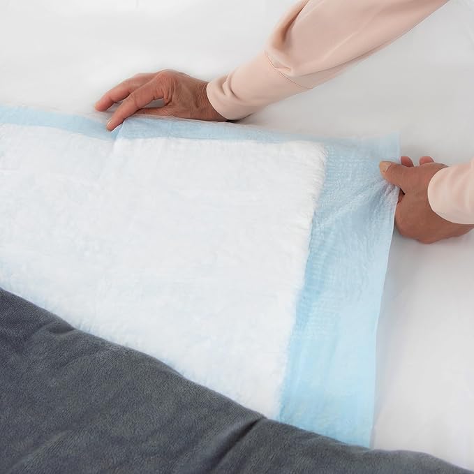 HALYARD Disposable Standard Underpads Incontinence Bed Pads, 23”x24” Lt. Blue-Comfortable Chucks Pads Disposable for Adults-Soft Bed Pads for Elderly Adult Patient 48820 - Pack of 50