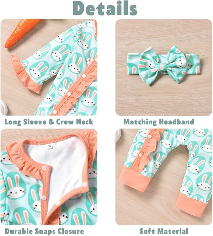 Aalizzwell Baby Girls Romper Outfit Fall Winter Clothes with Accessories