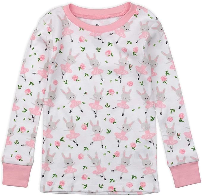 HonestBaby baby-girls 2-piece Pajamas Sleepwear Pjs 100% Organic Cotton for Baby, Toddler, Kids, Girl