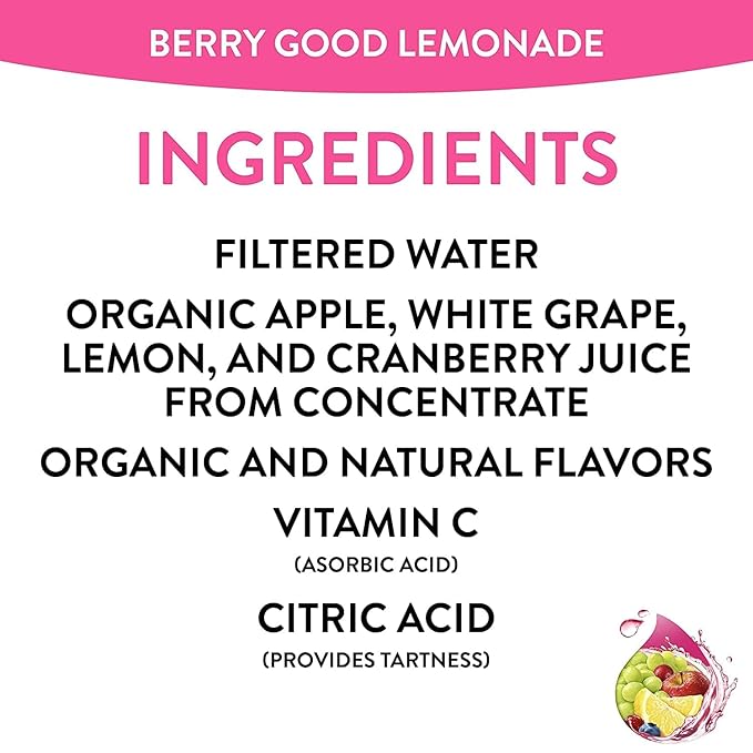 Honest Kids Berry Berry Good Lemonade Juice Drink, 6.75 Fluid Ounce - 8 per pack - 4 packs per case.4