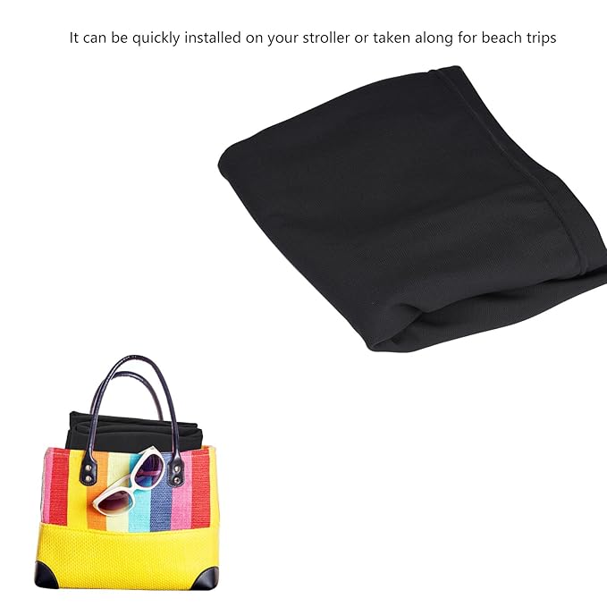 4-Sided Lightweight Elastic Mesh Sunshade Fence Compatible for Wonderfold W4/W2 Wagon Stroller All Models,Not Obstructing Vision Sunshade Net (Black)