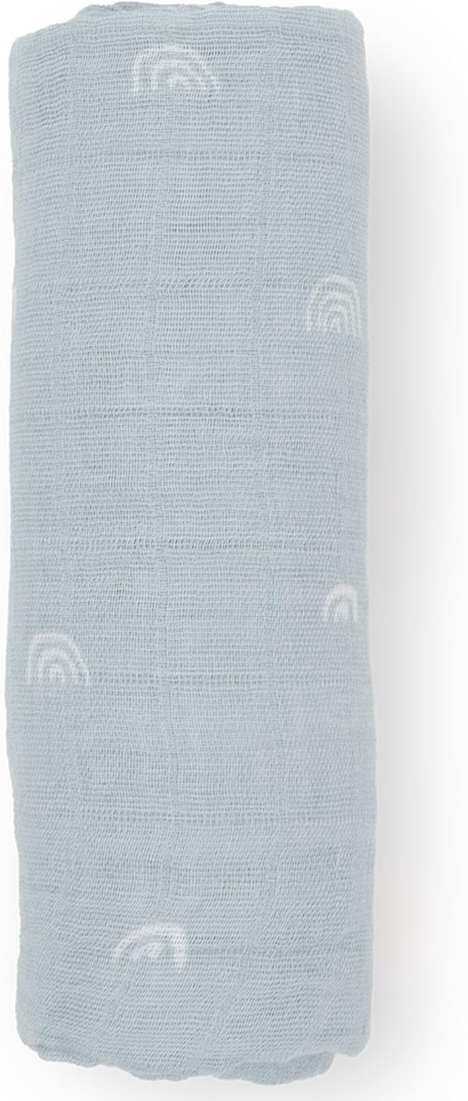 Little Unicorn Premium Cotton Swaddle Baby Blanket | Breathable Fabric | for swaddling, Play, Nursing & More (Blue Rainbow)