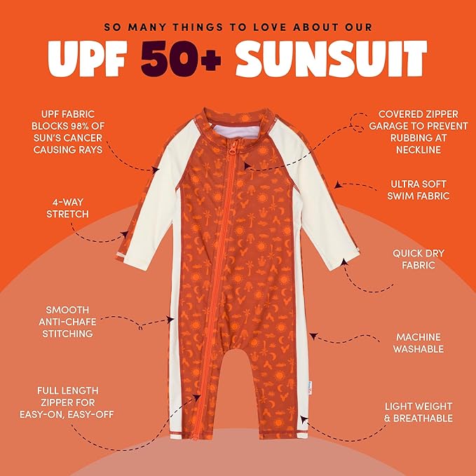 SwimZip Boys' Long-Sleeve UPF 50+ Swimsuit for Baby, Toddler, & Little Boys