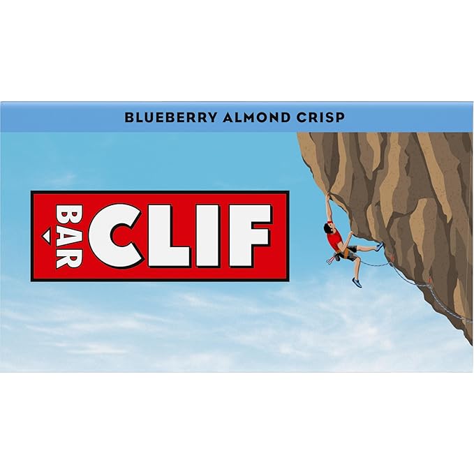 CLIF BAR - Blueberry Almond Crisp - Made with Organic Oats - Energy Bars - Non-GMO - Plant Based Protein Bars (10 Pack)