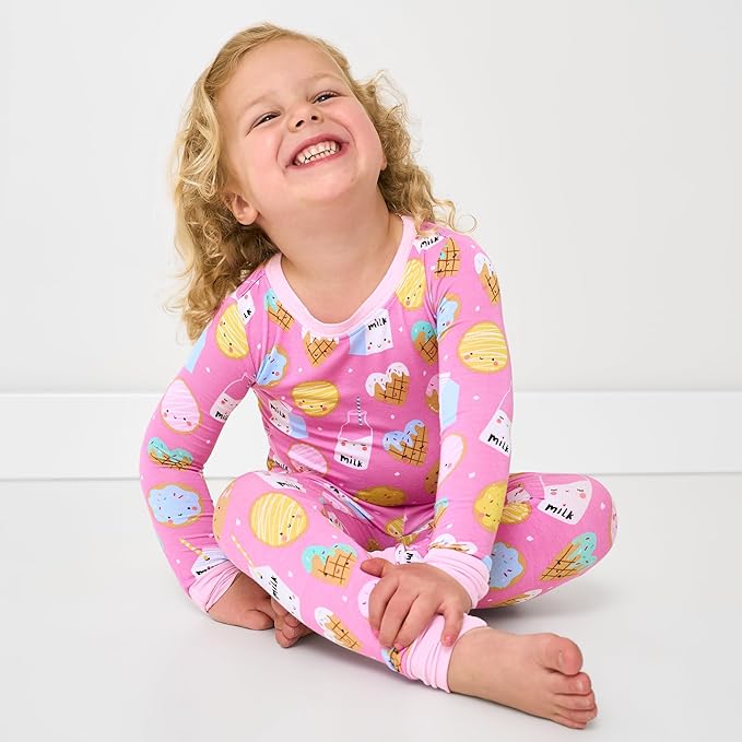 Little Sleepies Two-Piece Pajama Set for Boys & Girls, Soft Viscose from Bamboo Toddler Pajamas for Kids, Family Matching PJs