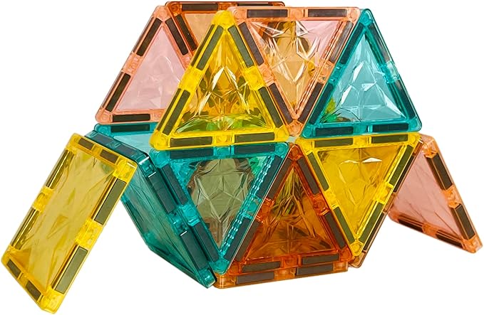 Magnetic Tiles 100-Piece Set for Kids, Magnetic Building Blocks STEM Toys for Age 3+ Boys and Girls, Educational Magnet Construction Tiles for Creativity & Learning