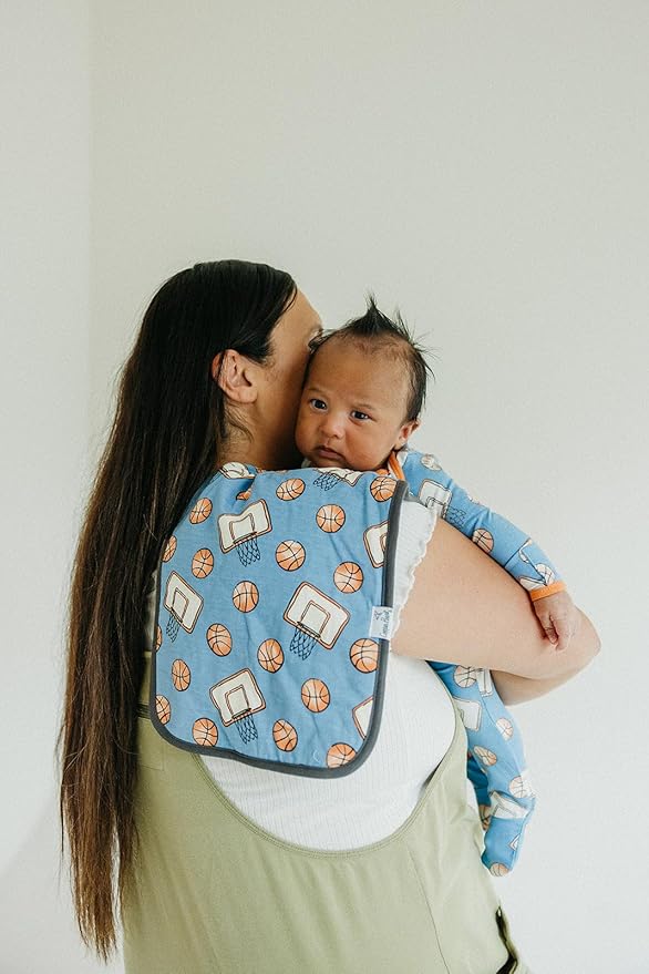 Copper Pearl Premium Baby Burp Cloths - 3-Pack Large Cotton Burp Cloths, Extra Soft Spit Up Rags with 3 Absorbent Layers, Perfect for Baby Boy and Baby Girl Gifts (21" x 10" Size, Dunk Set)