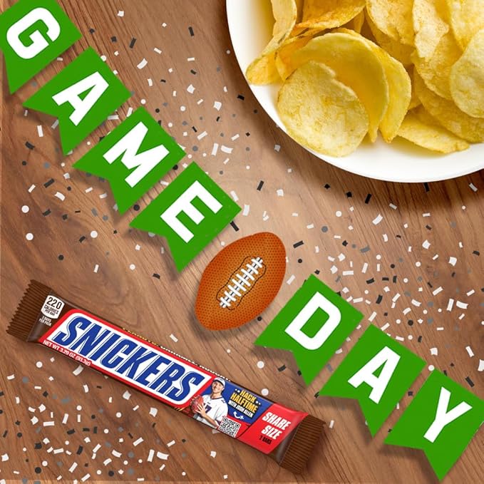 SNICKERS Milk Chocolate Candy Bars - Individually Wrapped Share Size Milk Chocolate Bars, 3.29 oz, Pack of 24 Bulk Box