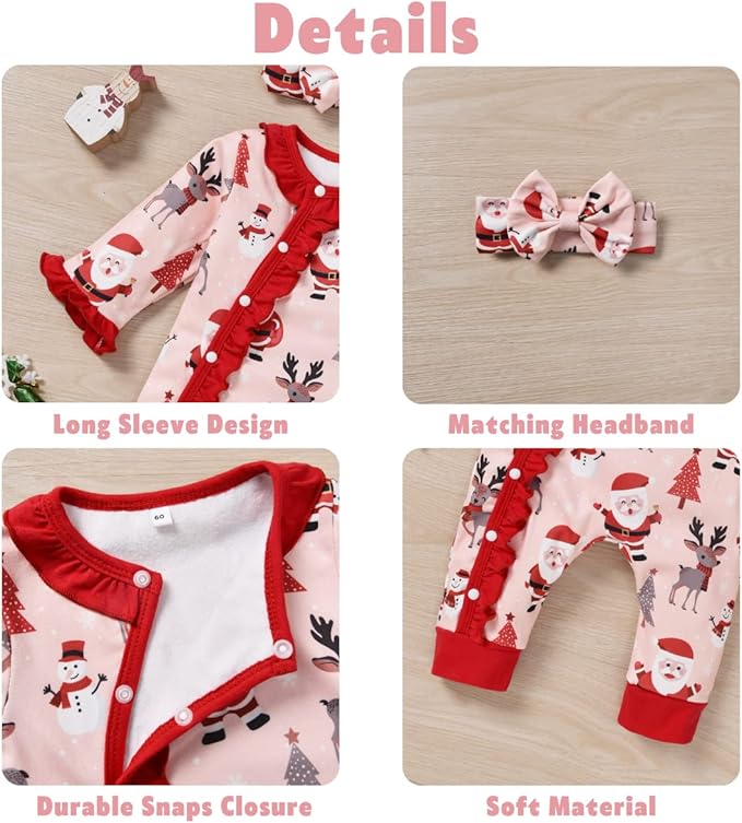 Aalizzwell Baby Girls Romper Outfit Fall Winter Clothes with Accessories