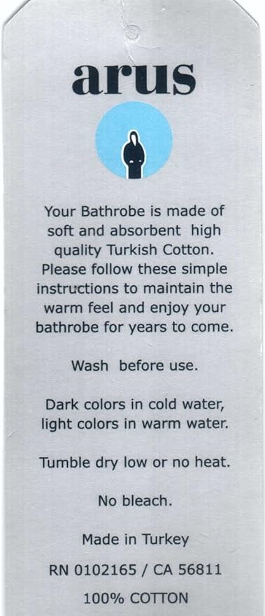 Arus Women's Pacific Hooded Turkish Cotton Bath Robe with Full Length Options