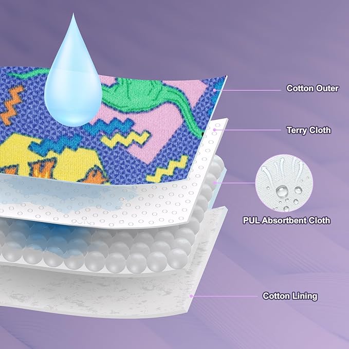 MooMoo Baby Absorbent Potty Training Pants 8 Packs Cotton Training Underwear for Girls 4T