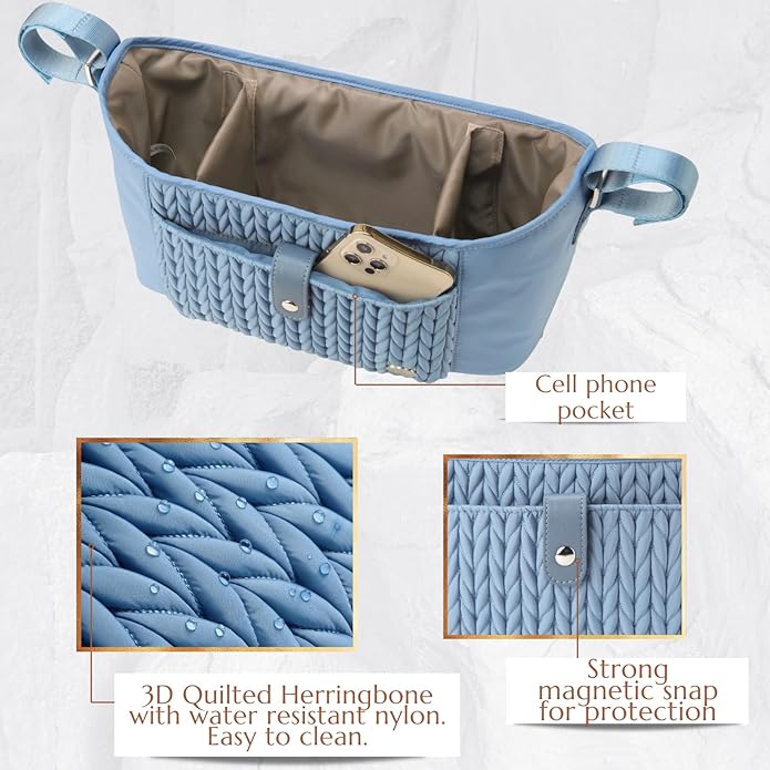 Universal Baby Stroller Organizer,Diaper Caddy Organizer with Adjustable Straps to Fits Nearly Any Strollers