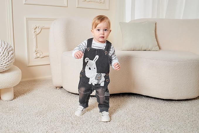 Cute Baby Boy Clothes Suit Toddler Boys' Striped long Sleeve T-Shirt+Denim Overalls Jumpsuit Pants Outfits Sets