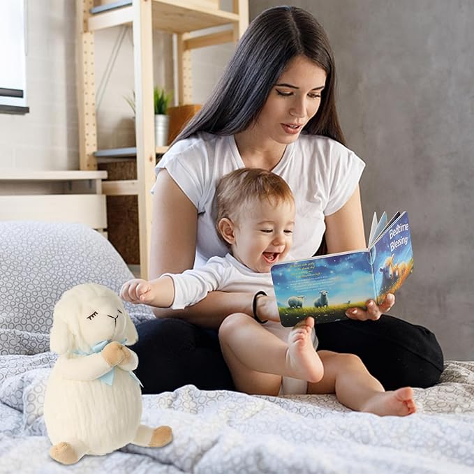 Baptism Gifts for Boys, Baptism Gifts and Newborn Baby, Christening Gifts Set, 7" Praying Lamb Plush Toy and Bedtime Blessing Board Book in Keepsake Gift Box, Ideal Easter Gifts for Kids