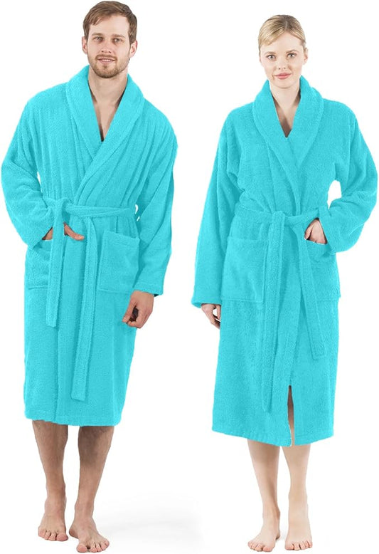 DAN RIVER Premium Cotton Terry Robes for Women and Men, Ultra Soft bathrobe with Adjustable Waist Belt and Pockets Pack of 1