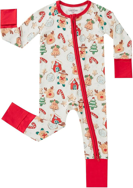 pureborn Baby Boys Girls Sleeper Snug Fit Viscose from Bamboo Pajamas 0-24 Months