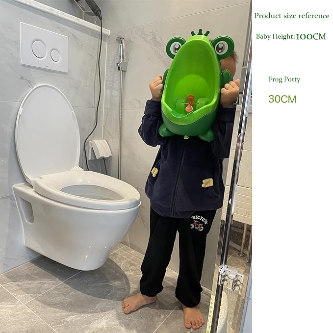 Urinal for Toddlers Boys with Frog Funny Aiming Target,Frog Urinal Potty Training (CrownFrog)