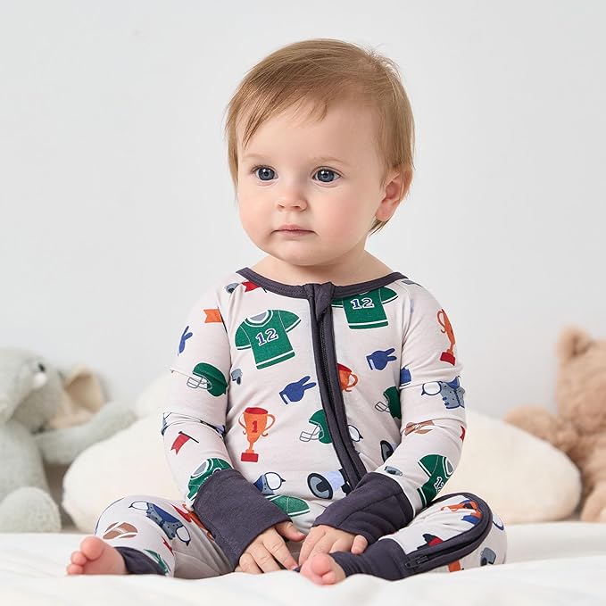 pureborn Baby Infant Boys Girls Sleeper Snug Fit Viscose from Bamboo Pajamas 0-24 Months