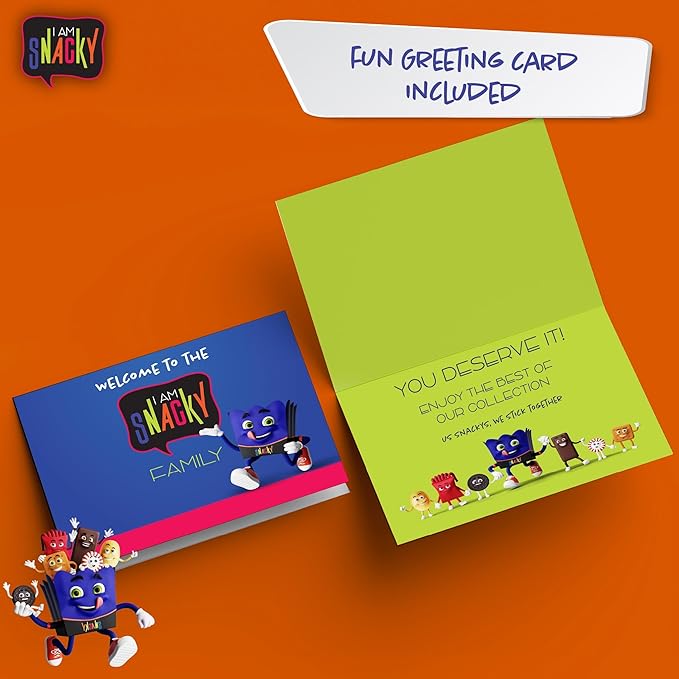 I AM Snacky - Back to School/Off to College Snack Box Variety Pack Care Package + Greeting Card - SNACKY'S CELEBRATION CRATE (150 Count) Birthday Sweet Treats Gift Basket, Candies Chips, Office Food Assortments