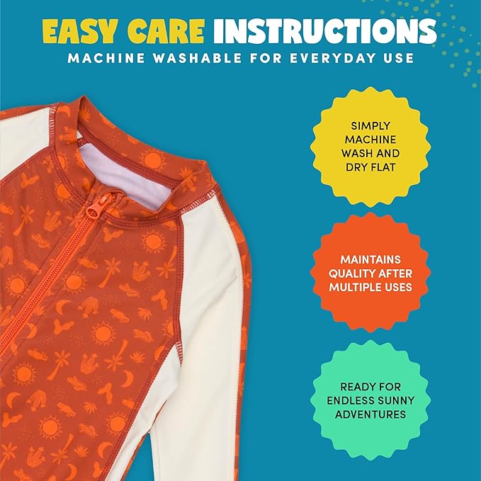 SwimZip Boys' Long-Sleeve UPF 50+ Swimsuit for Baby, Toddler, & Little Boys