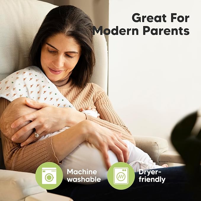 Organic Burp Cloths Baby Boy & Girl - 5-Pack Super Absorbent Cotton Burping Cloths for Babies, Soft & Plush Newborn Spit Up Rags, Infant Towels for Milk Spit Up, Unisex, Large 21" x 10" (Roarsome)