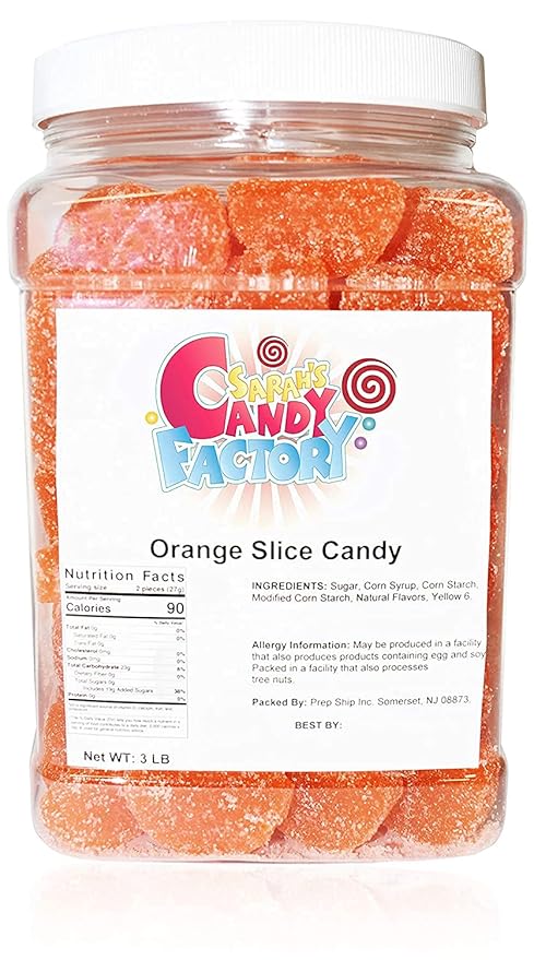 Sarah's Candy Factory Orange Slice Candy (3 Lbs in Jar)