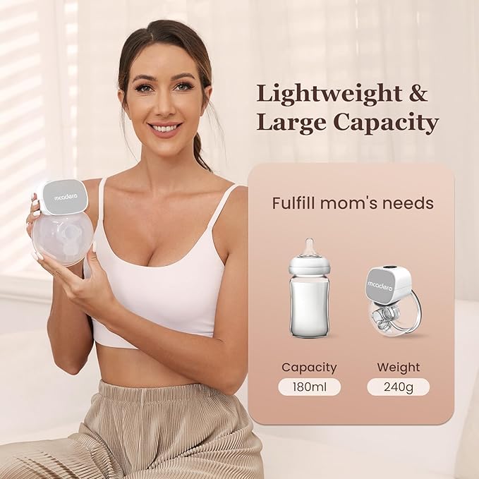 M5 Electric Breast Pump - Wearable Hands-Free Pump with LED Display - 4 Modes & 12 Levels - Portable & Wireless - Soft Double-Sealed Flange - Smart Display - 2 Pack - Elegant Gray