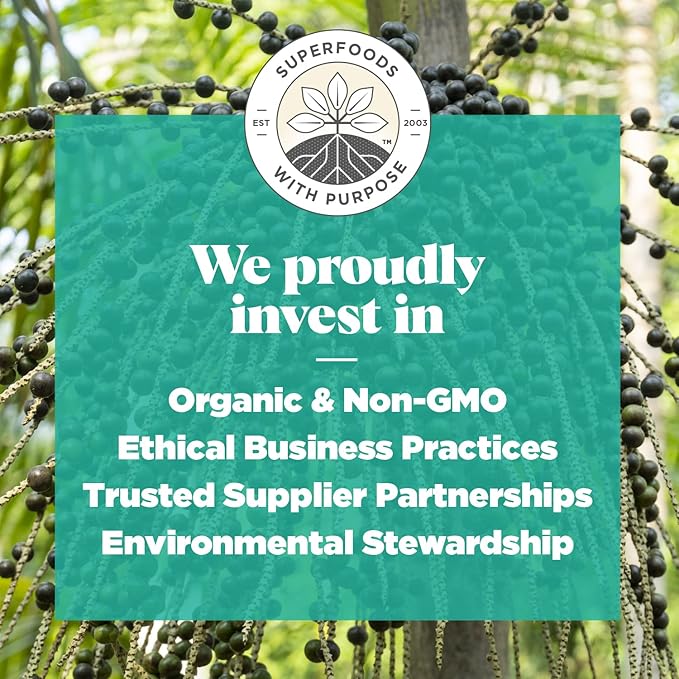 Navitas Organics Acai Powder – for Smoothie Bowls, Oatmeal, Dips, Sauces & More – Antioxidants, Omega 3 6 9, Fiber - USDA Organic, Non GMO, Kosher, Gluten Free, Keto (8oz. Bag, 76 Servings)