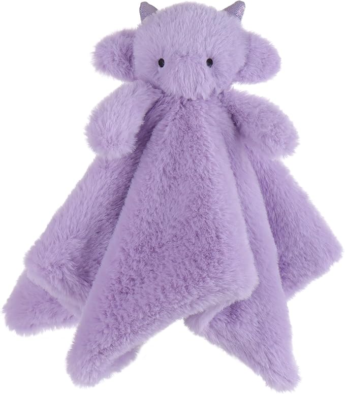 Apricot Lamb Purple Dragon Soft Loveys for Babies, Security Blanket for Baby Boy and Girl, 13.8 Inches for Infant and Toddlers