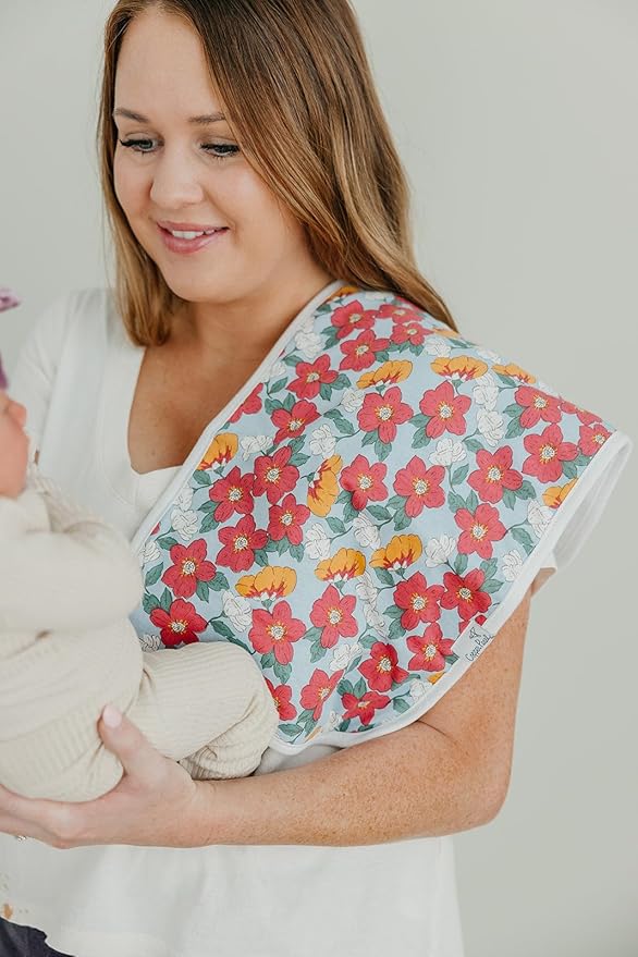 Copper Pearl Premium Baby Burp Cloths - 3-Pack Large Cotton Burp Cloths, Extra Soft Spit Up Rags with 3 Absorbent Layers, Perfect for Baby Girl Gifts (21" x 10" Size, Ivy Set)