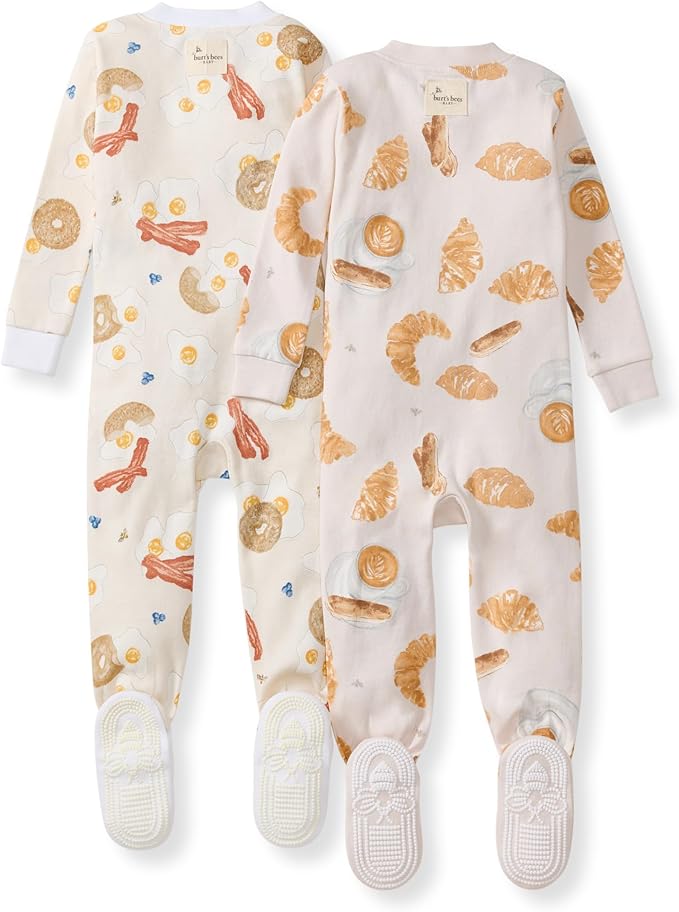 Burt's Bees Baby baby-boys Boys Sleeper Pjs, 100% Organic Cotton, One-piece Footie, Zip Up Jumpsuit, Snug Fit Pajamas