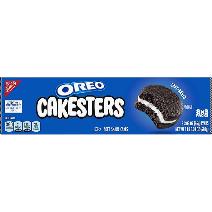 OREO Cakesters Soft Snack Cakes, 8-3.03 oz Snack Packs