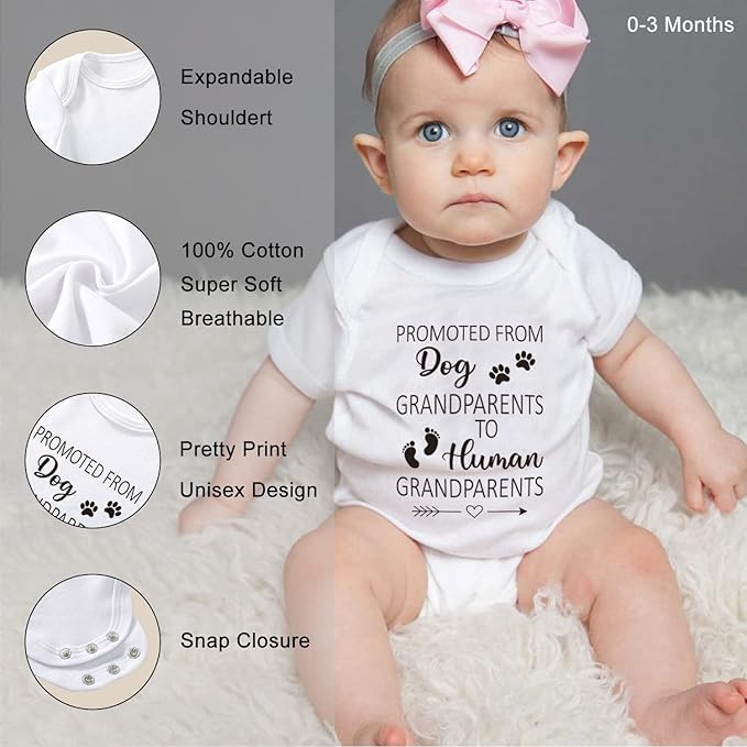 Pregnancy Announcement for Grandparents - Surprise Baby Announcement Gifts Set for Grandma Grandpa- Pregnancy Test Keepsake Box, Baby Onesie & Shoes, Pregnancy Reveal Card