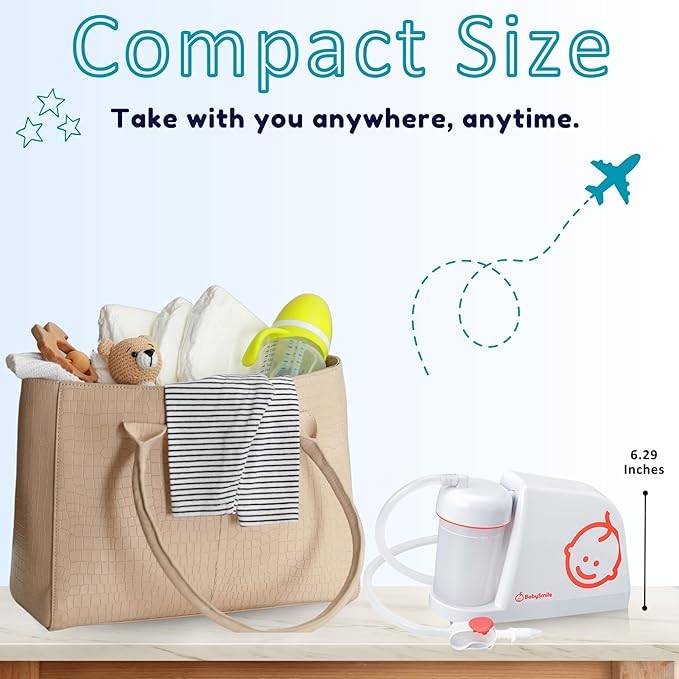 BabySmile Baby Nasal Aspirator BPA Free & 3X Stronger Suction | for Mucus, Snot & Boogers | Easy to Use & Easy to Clean