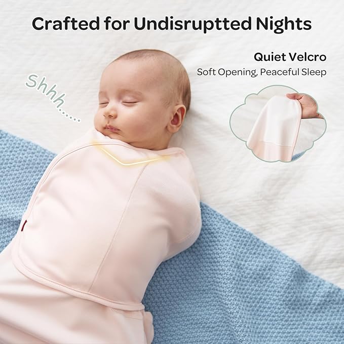 Momcozy Swaddles for Newborns, Quiet Fastner Suitable for Infant 0-3 Months, New-Parent-Friendly Swaddle Sack, Reduce Startle Reflex, Newborn Boys Girls Registry Essentials, 2-Pack, Bloom
