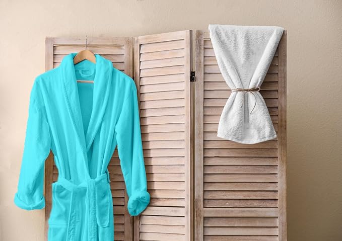 DAN RIVER Premium Cotton Terry Robes for Women and Men, Ultra Soft bathrobe with Adjustable Waist Belt and Pockets Pack of 1