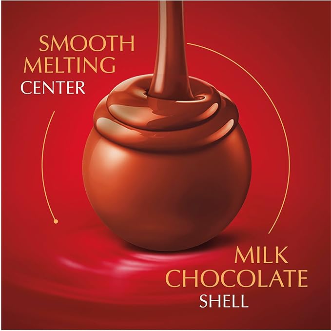 Lindt LINDOR Milk Chocolate Candy Truffles, Milk Chocolate with Melting Truffle Center, 15.2 oz. Bag