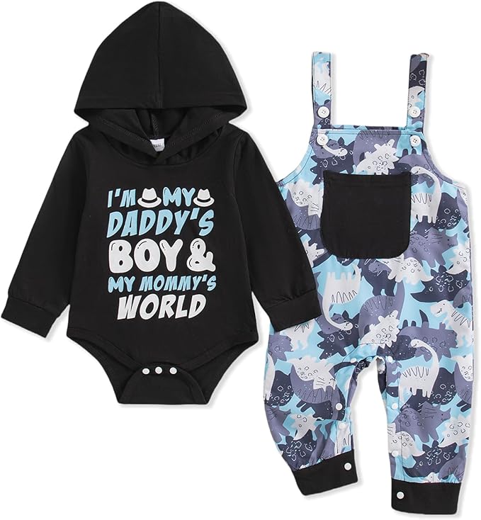 NZRVAWS Baby Boy Clothes Newborn Outfits Infant Romper Fall Winter Hoodie Pocket Pants Overalls Set NB-18M