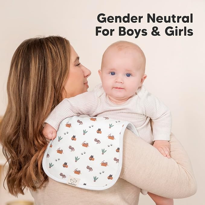 Organic Burp Cloths Baby Boy & Girl - 5-Pack Super Absorbent Cotton Burping Cloths for Babies, Soft & Plush Newborn Spit Up Rags, Infant Towels for Milk Spit Up, Unisex, Large 21" x 10" (Pets & Paws)