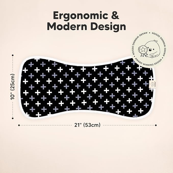 Organic Burp Cloths Baby Boy & Girl - 5-Pack Super Absorbent Cotton Burping Cloths for Babies, Soft & Plush Newborn Spit Up Rags, Infant Towels for Milk Spit Up, Unisex, Large 21" x 10" (MONOS)